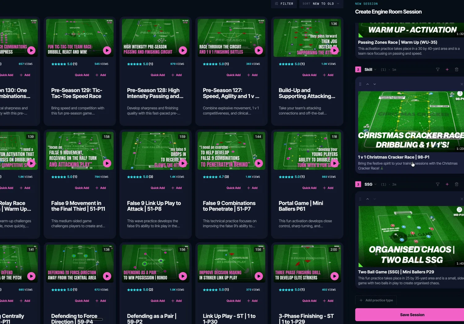 The Gaffer + Session Planner — actual Touchtight software screen