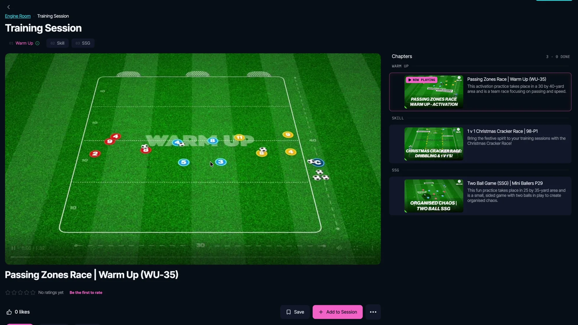 A complete Touchtight session opened in the club platform